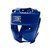 LEONE 1947 Boxing Unisex Large Cheek Cowhide Leather CS443 Headgear, [THE GREATEST], Professional-Grade Pads, (S/M), Blue, [Authentic]
