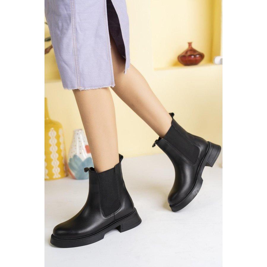 Женские повседневные ботинки из натуральной кожи — длинные челси