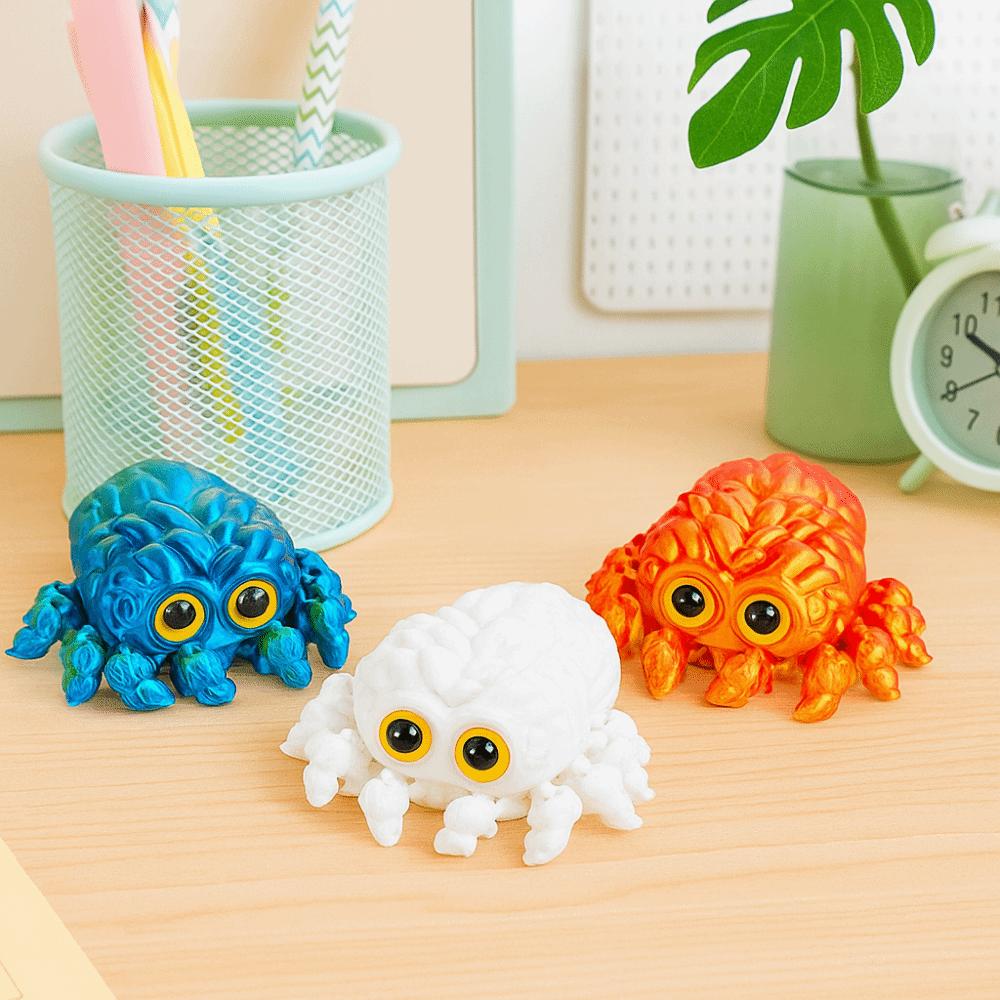 Colorful Appearance 3D Printed Spider Ornament Desktop Size Articulated Fidget Toy  Spider Lovers