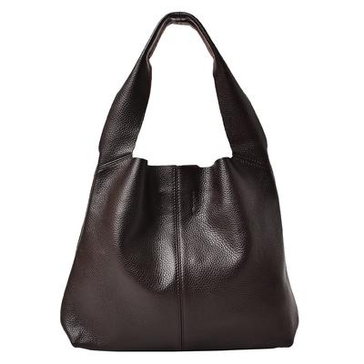 Сумка-тоут из натуральной кожи Leather Petit Темно-коричневый [Notre Favorie], Женская, Сумка, Для работы, Маленькая, Манон,