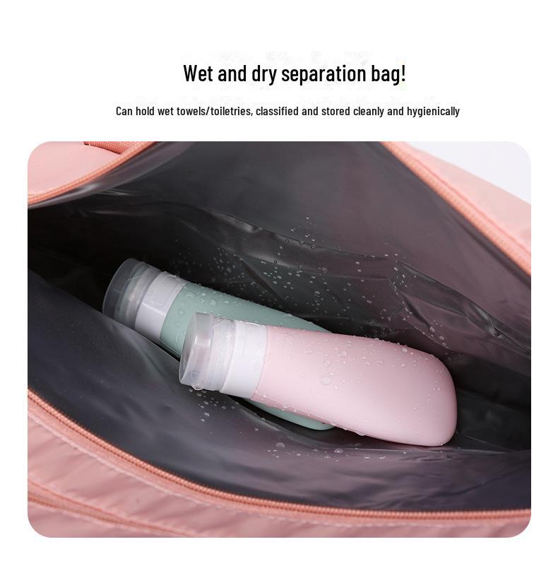 Портативная однотонная дорожная сумка с отделением для обуви, разделением сухого и влажного, плечевым ремнем, легкая для плавания и фитнеса