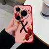 For Huawei Pura 80 Pro+ 80Ultra Pura 90 Pro Max Case Elegant Rose Letters Phone Cover Soft Liquid Silicone High Quality Shell for Pura80 Pura90 Bumper