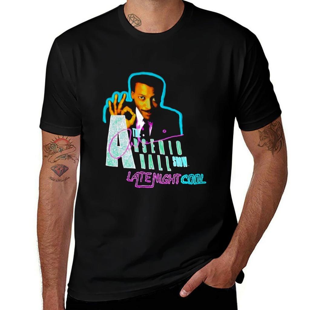 1990 The Arsenio Hall Show Rare Vintage Late Night Tshirt Outdoor Work Short Sleeve Top