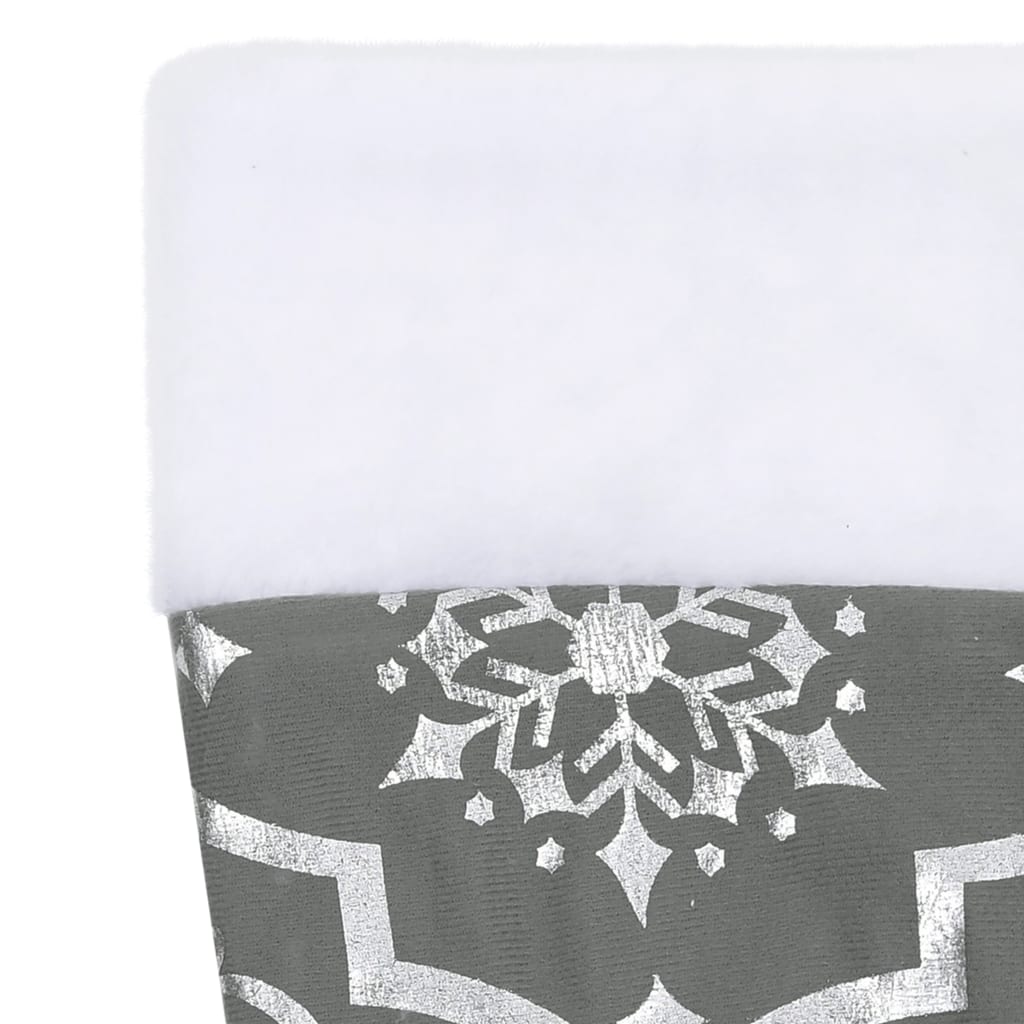 Luxury Christmas Tree Skirt with Stocking Gray 90 cm Fabric
