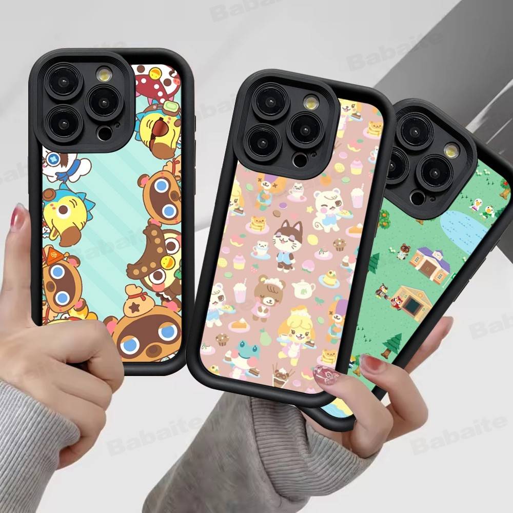 Game A-Animal C-C-Crossing Silicone Soft Phone Case For IPhone 17 16 15 14 Plus 13 12 Mini 11 Black Cover