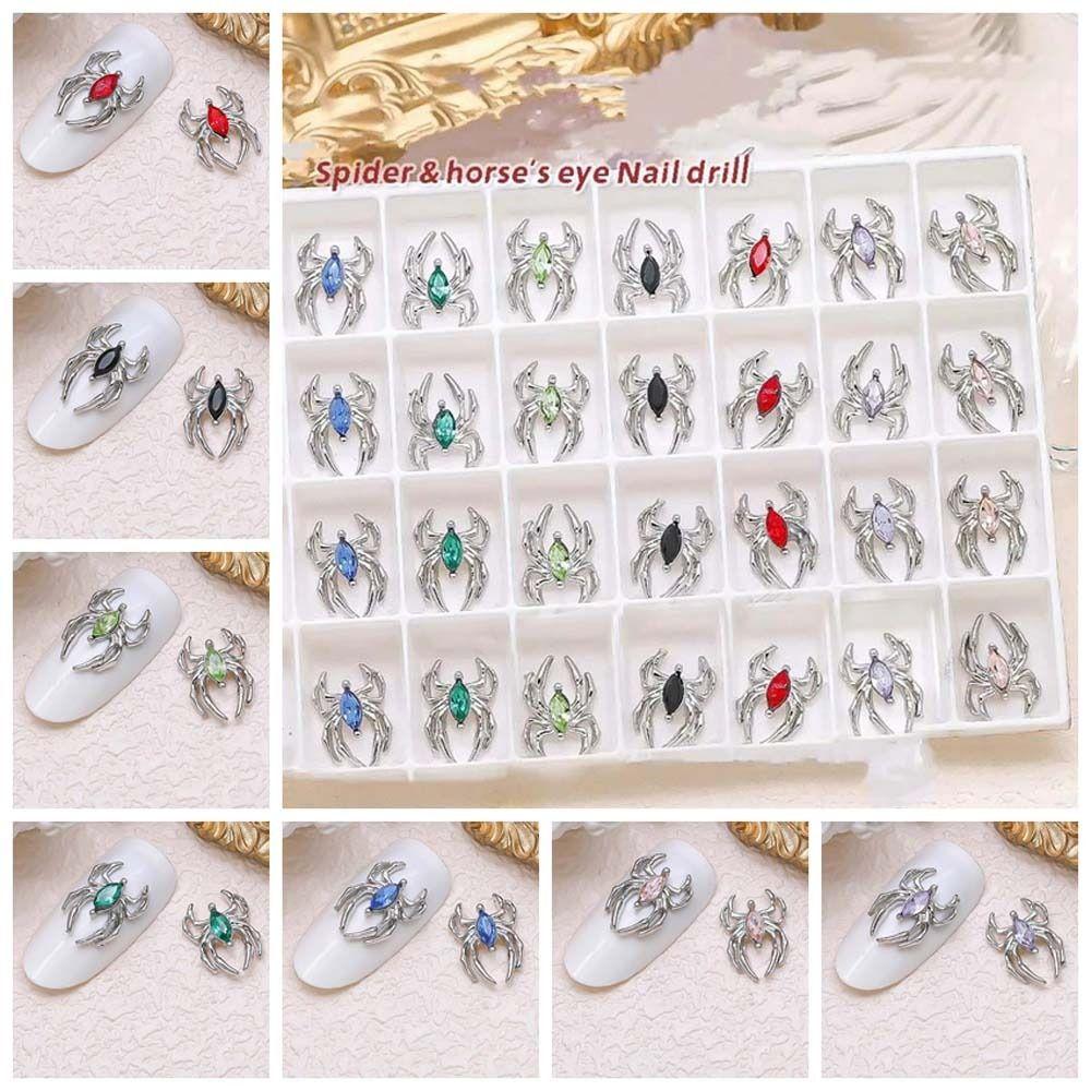 5pcs/set Nail Art Decorations Halloween Spider Nail Rhinestones Manicurist