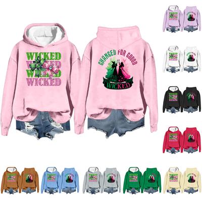 Женская повседневная толстовка с капюшоном и принтом ведьмы с длинными рукавами