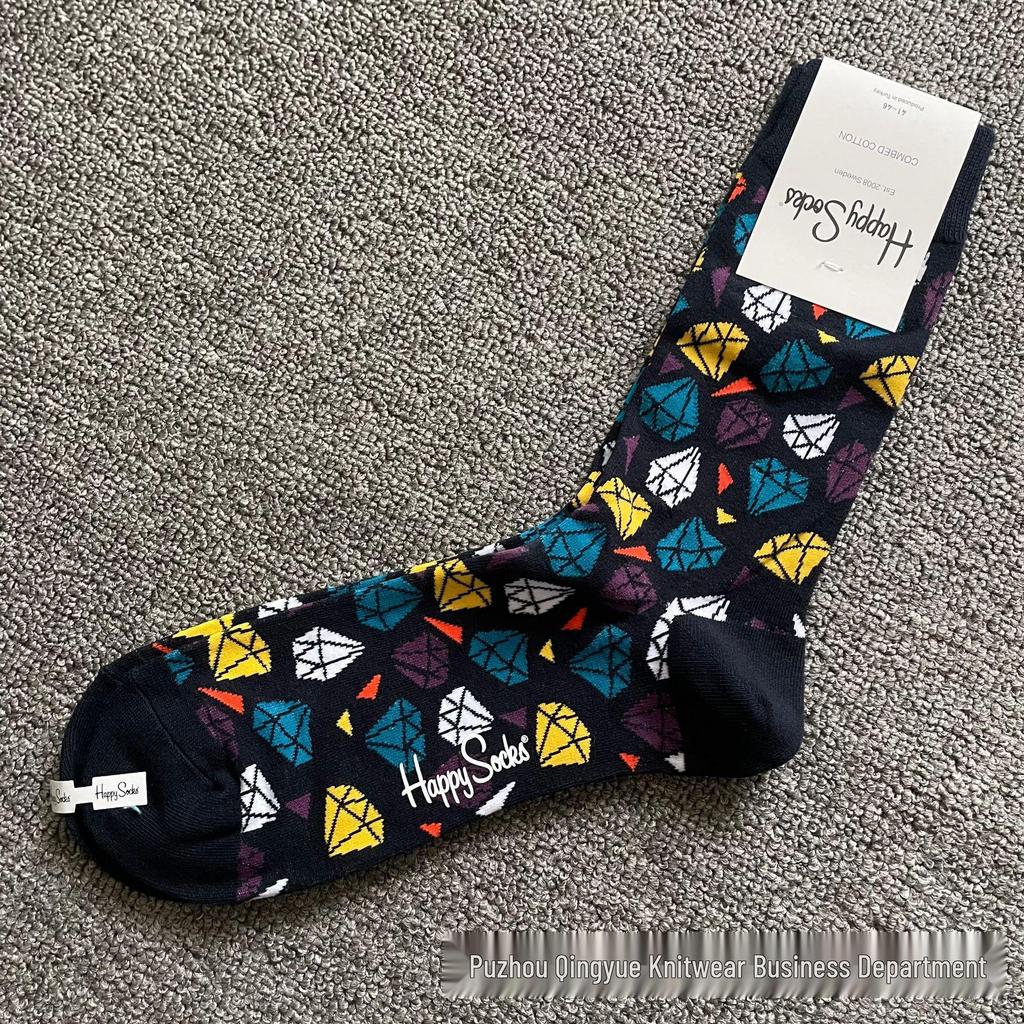 Hippy Happy Мужские Универсальные Хлопковые Носки до Середины Икры Модные
