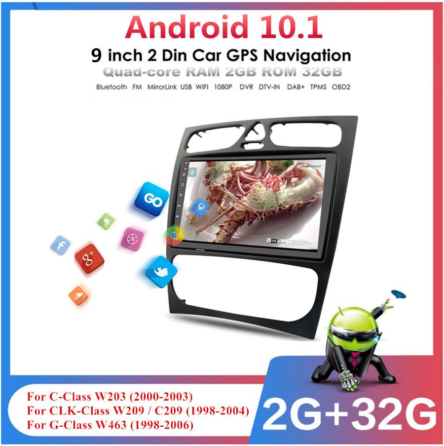 Для Mercedes-Benz W203 W209 W463 Стерео Радио 9'' Android 10.1 GPS Навигация 2+32 ГБ
