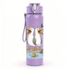 1PC Geese Number Six Seven Print 750ml Color Plastic Sports Water Bottle Leakproof Flip Straw Lid Suitable for Sports Office Home Use