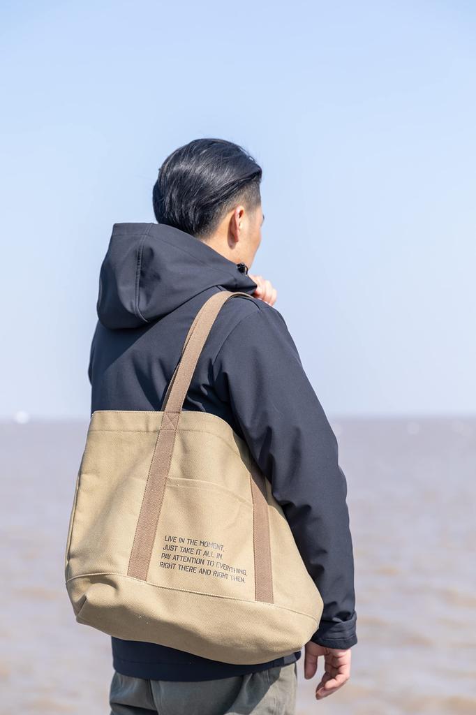 camping moon Холщовая сумка-тоут Военная сумка-тоут Чехол для хранения походного снаряжения Походная сумка-тоут 24 унции Сверхплотный холст Размер B4 B-189