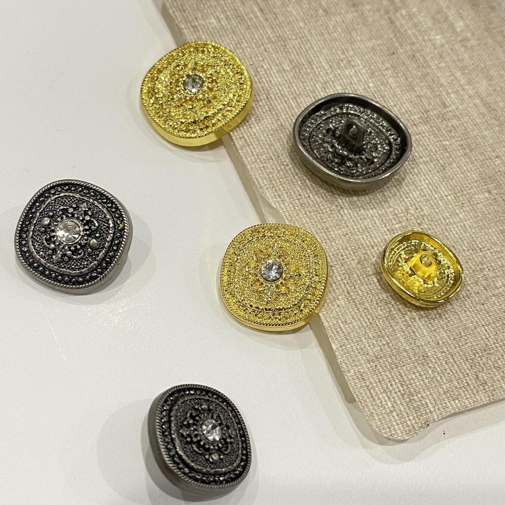 Золотые круглые металлические пуговицы для мужской и женской одежды: Высококачественные пальто, ветровки, свитера, аксессуары