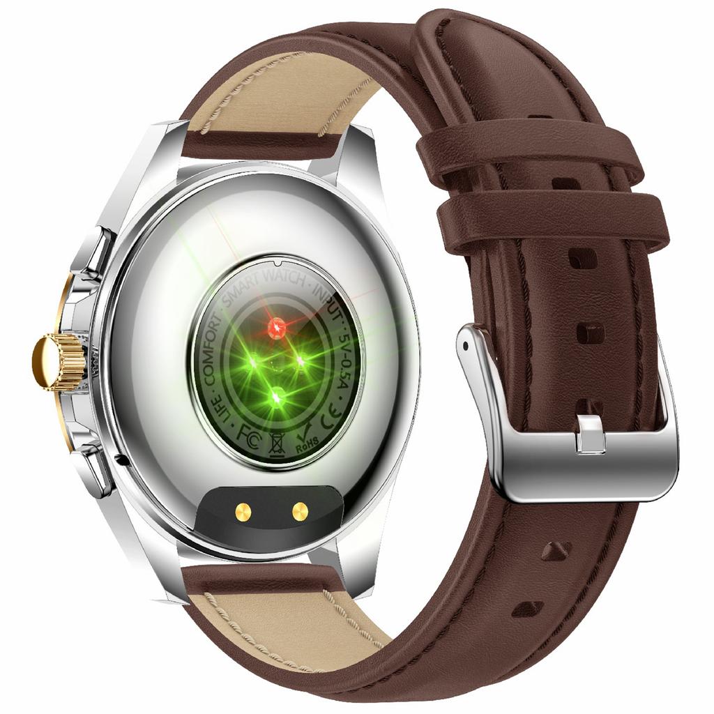 KC83 AMOLED Экран Мужские Смарт-часы с Bluetooth-звонком 1ATM Водонепроницаемый Фитнес-браслет с 2 ремешками