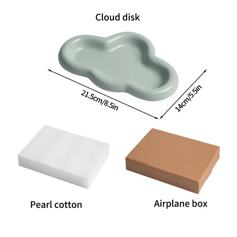 Chubby Jewelry Tray Cute Cloud Trinket Dish Decorative Cloud Vanity Key Tray for Rings Earrings Necklace Organizer Bedroom Decor