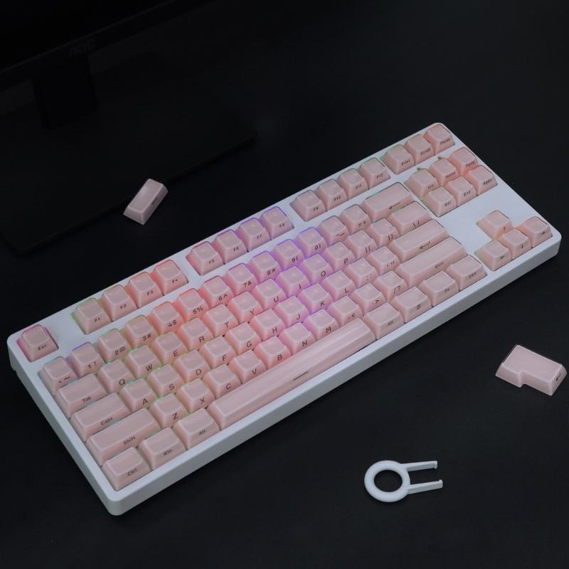 Набор колпачков для клавиш PC на 113 клавиш для механических клавиатур с двойным литьем, профиль OEM, дизайн Crystal Jelly