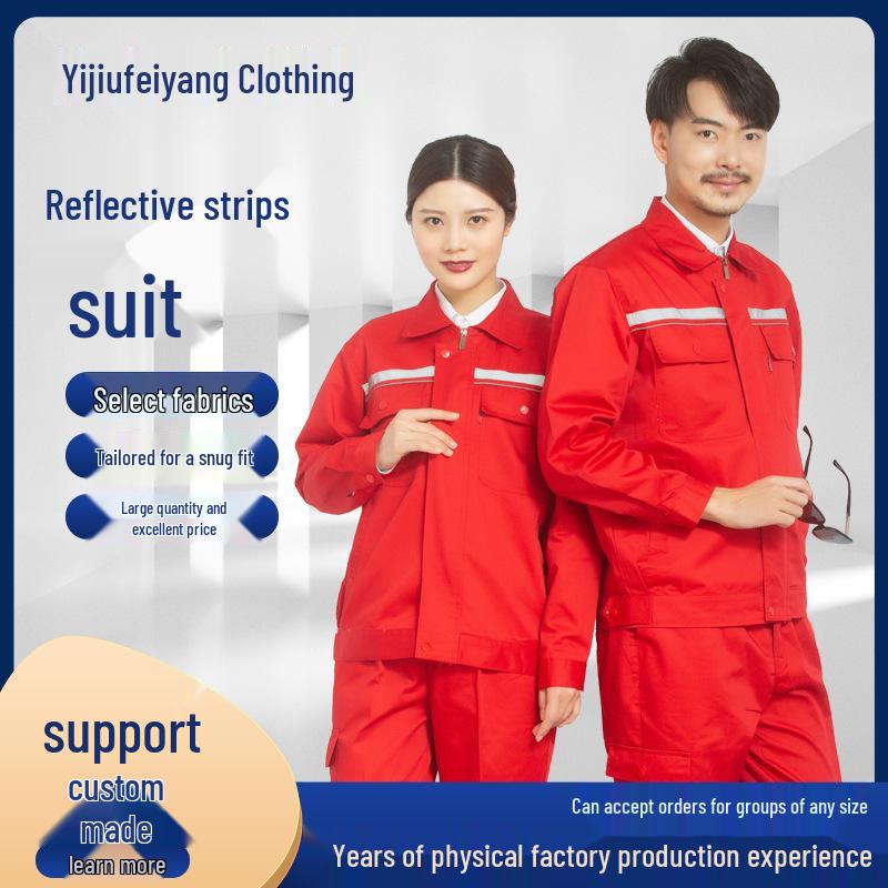 Унисекс Рабочая одежда с длинным рукавом, антистатическая, со светоотражающими полосами для весны, лета, осени – Идеально для автозаправочных станций и нефтехимической промышленности.