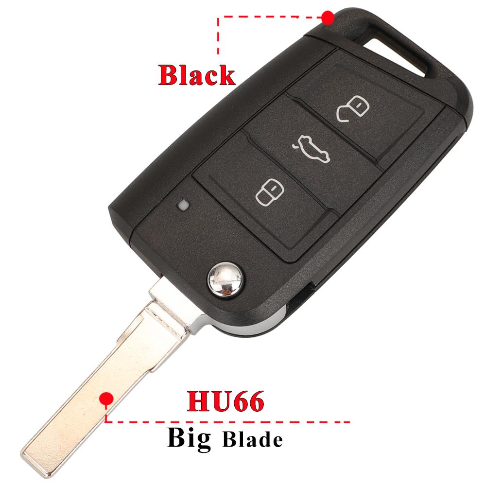 jingyuqin 10pcs Flip 3/4Buttons Remote Car Key Shell Case Fob For VW Golf 7 GTI MK7 B8 Touran Skoda Octavia A7 Seat Hu66 Hu162t