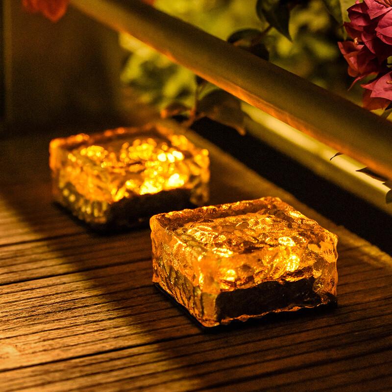 Outdoor Solar Ice Brick Pathway Lights