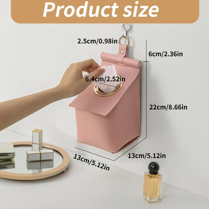 Leather Toilet Tissue Box easy installs Not Damage Wall Hanging Roll Case Paper Towel Holder for Kitchen Bathroom Use