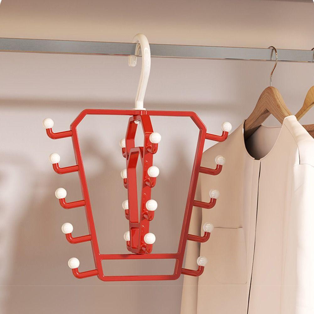 Wall Mounted V Shaped Hanger Rotatable Hat Rack New Multi Hook Organizer