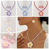 Bohemia Flower Necklaces Earrings Pendant Bohemia Style Jewelry Earrings Necklaces Set  Girl