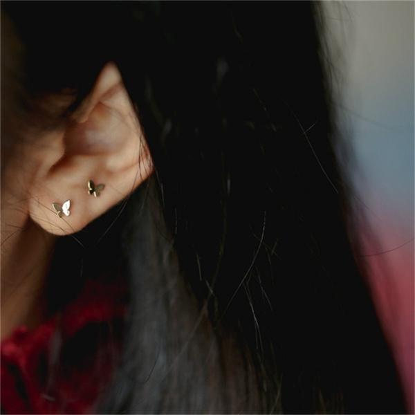 1 пара крошечных сережек, милые серьги-гвоздики в форме бабочки, модные женские очаровательные ювелирные изделия, подарки для нее