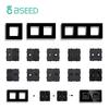Bseed DIY Розетка Стандарт Россия ЕС Кнопка-Выключатель USB TV Спутниковая С Панелью из Хрустального Стекла Черная Для Ремонта Дома