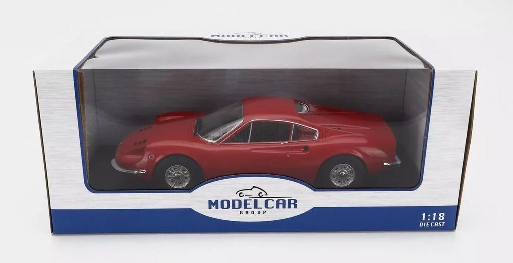 MCG Ferrari Dino 246 GT 1969 (красный) Литая модель автомобиля в масштабе 1/18