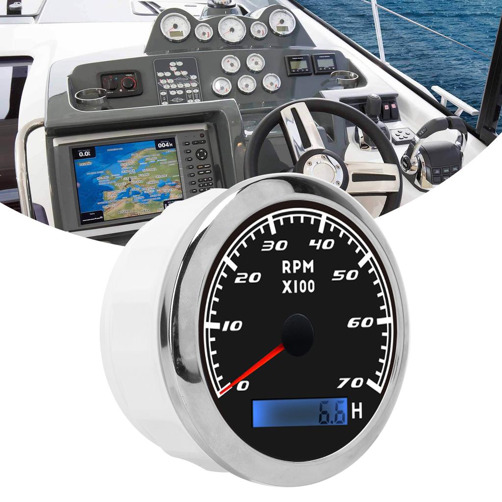 Pointer Tachometer Waterproof Marine Accessory   for Automobiles Boats Yacht RV 9‑32V