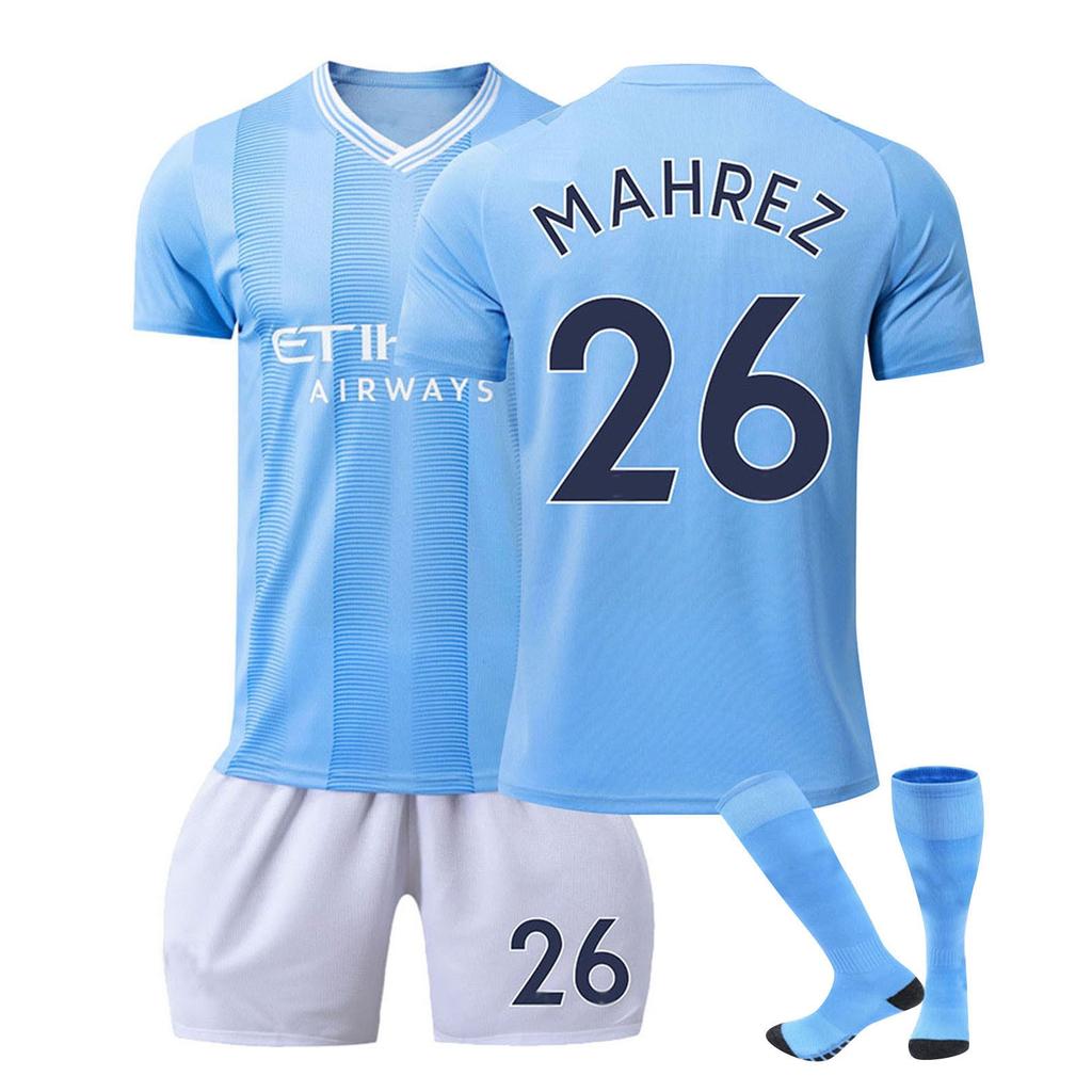 2324 Manchester City Home Football Jerseys Short Pantyhose Set New Season Short Pantyhose Children'S Size Set