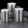 Double Wall Coffee Mug with Lid with Handle Milk Tea Cups Portable Tumbler Jug  Office Home