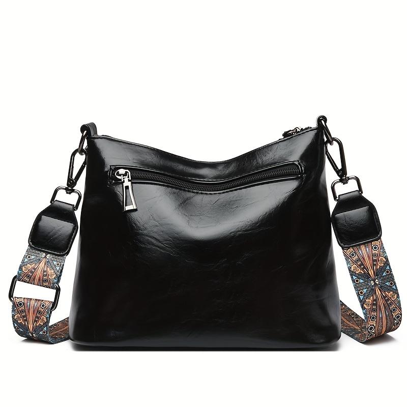 Женская сумка через плечо в винтажном стиле, просторные сумки через плечо с регулируемым ремешком, застежкой-молнией, множеством карманов, легкий модный дизайнерский кошелек