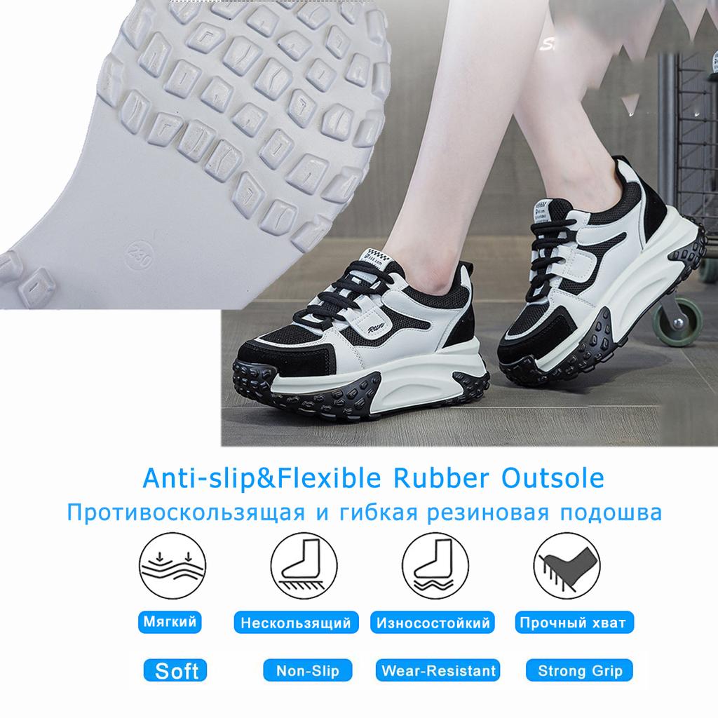 Кроссовки Fujin на танкетке высотой 7 см из микрофибры и кожи, вулканизированные, с толстым скрытым каблуком, удобные, дышащие, для скейтбординга