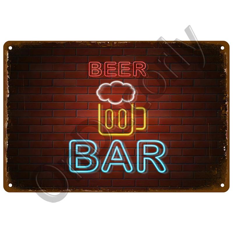 Пиво Металлическая Табличка Виски Вино Алкоголь Жестяная Табличка Винтажный Коктейльный Постер Бар Паб Домашний Декор Искусство Ремесла Жесть Настенная Тарелка Знаки