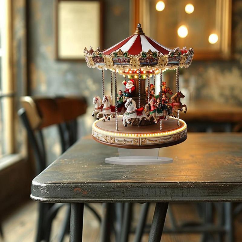 Christmas Merry Carousel 2D Christmas Scene festival Decor bedroom office desktop ornaments Home Decoration Christmas Gifts