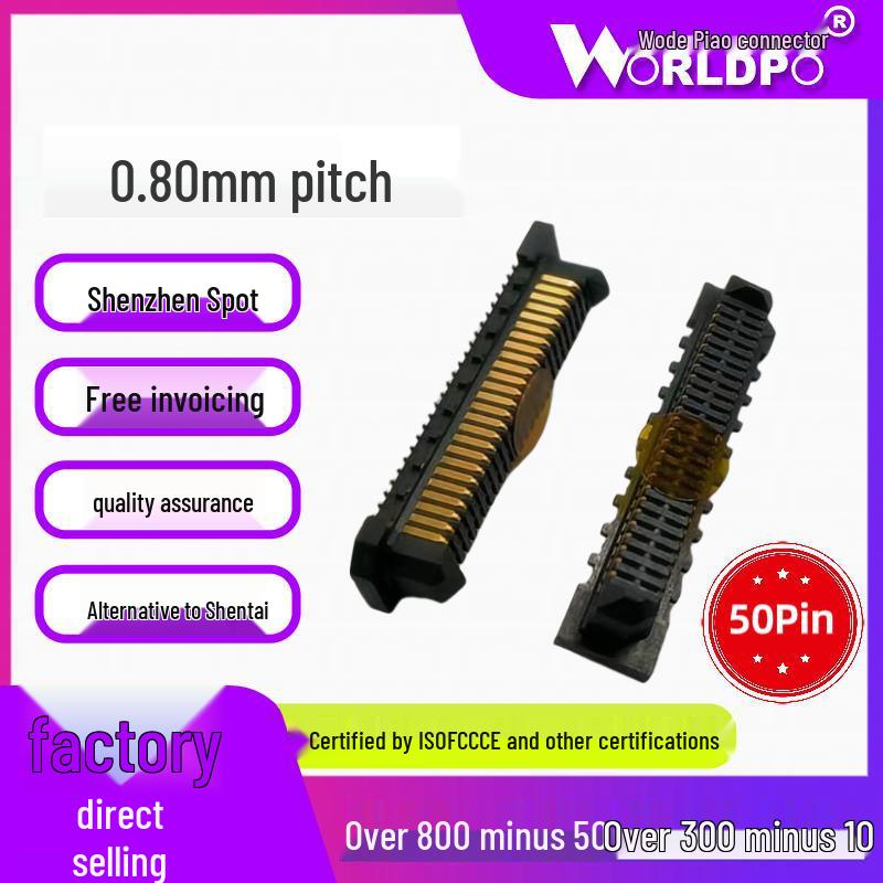 ERF8-025 50-Pin Female Connector, 2 Rows, 7/10mm Mating Height