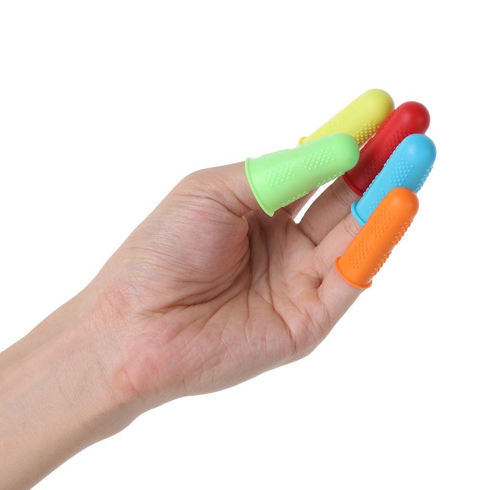 5pcs Needlework Sewing Thimble Silicone Finger Cover Finger protector Non-slip Guard Caps