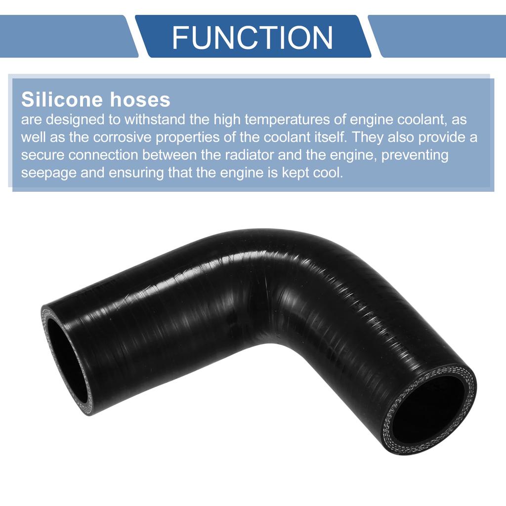 X AUTOHAUX 1pcs 32mm/1.26"-35mm/1.38" Inner Diameter 90mm/3.54" Length 90 Degree Black Car Silicone Hose Hose Universal