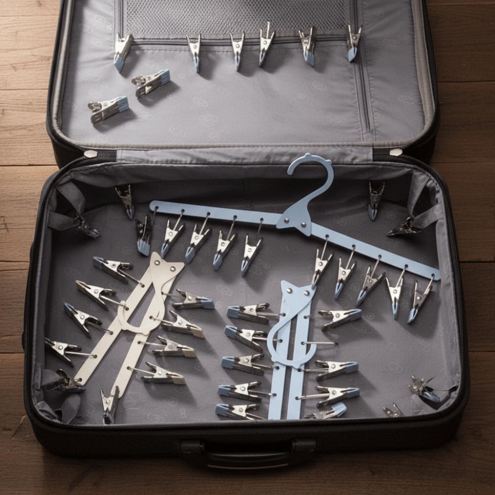 Portable Folding Clothes Drying Rack 10 Clips Sock Laundry Airer  Children Wardrobes