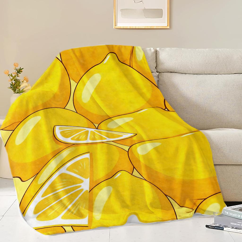 Fruits Oranges Lemons Grapefruits  Printed Blanket Soft Fleece Warm Flannel Life Throw Blankets for Sofa Bedding Quilt