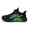 Trendy Breathable Comfortable Versatile Non-Slip Wear-Resistant Low-Top Kids Running Shoes Kids Sneaker Black Green 312315578-4