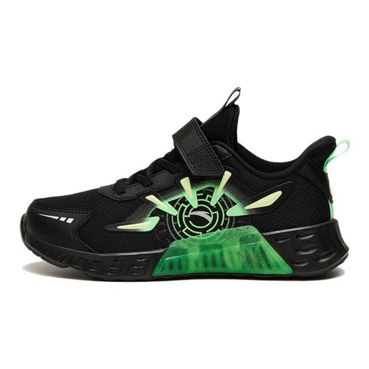 Anta Trendy Breathable Comfortable Versatile Non-Slip Wear-Resistant Low-Top Kids Running Shoes Kids Sneaker Black Green 312315578-4