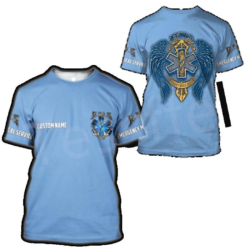 Tessffel Emergency Medical Service Technician EMT EMS Paramedic Hero Новые модные унисекс повседневные футболки с коротким рукавом с 3D-принтом s-3