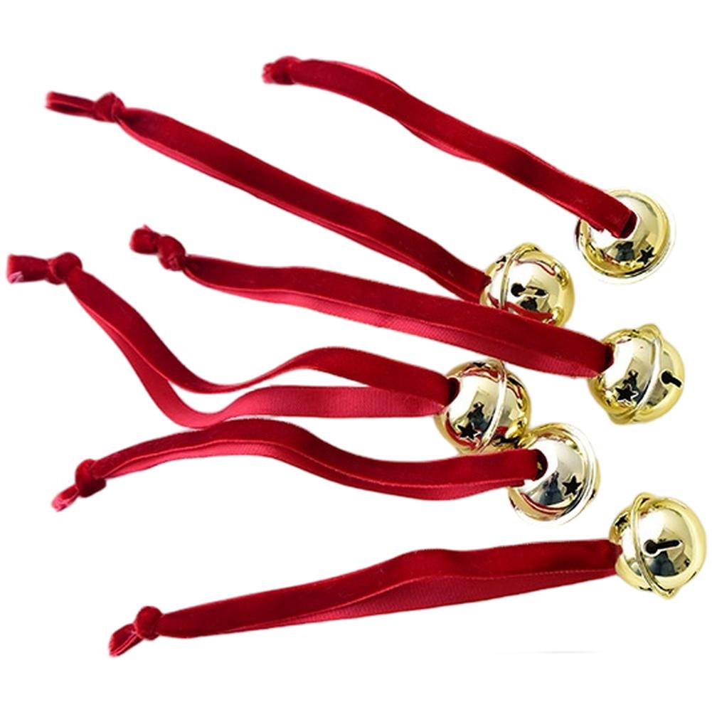 6pcs Christmas Iron Bells Ornaments Set Red Hanging Decor For Tree Modern Christmas Tree Party Decorations