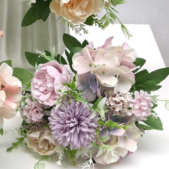 Искусственный пион, неувядающий, винтажный, на длинном стебле, реквизит для фото, гортензия, искусственное растение