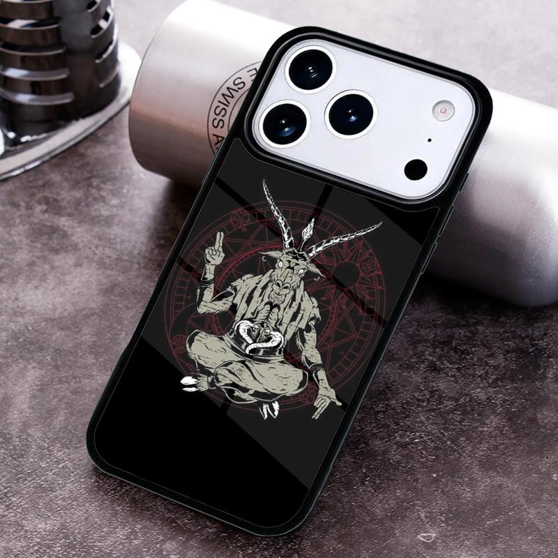 Satanic Pentagram Baphomet Phone Case For iPhone 17,16e,15,14,13,12,11,Mini,Pro,MAX soft Silicone Cover