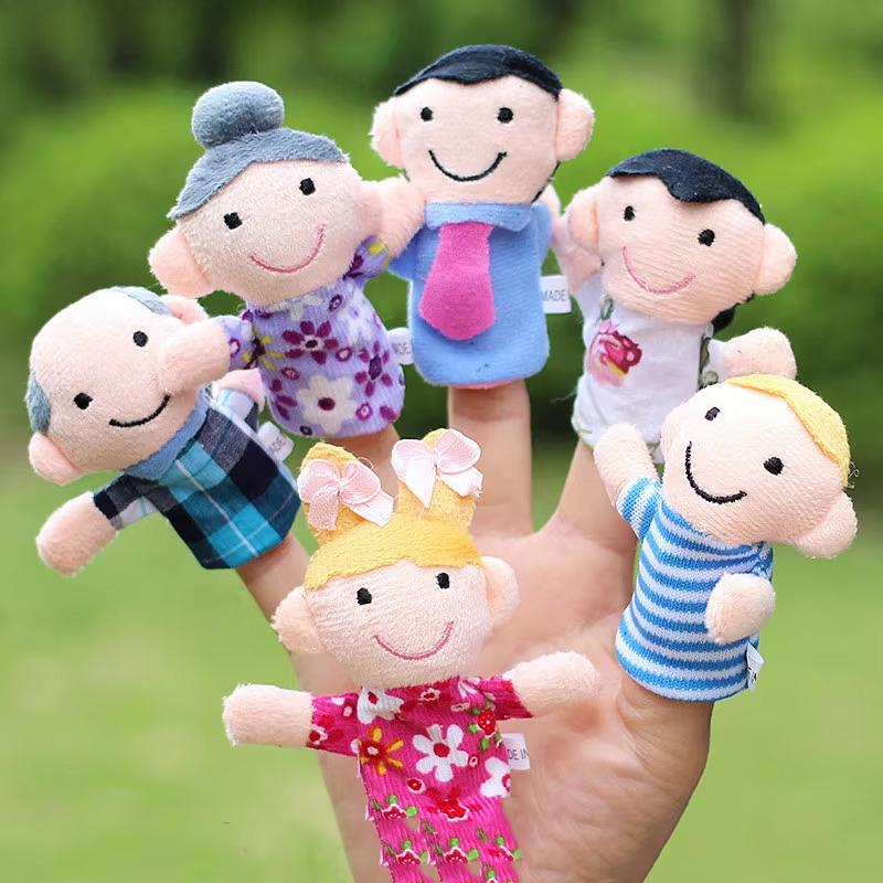 6Pcs/Lots Family Finger Puppet Toy New Plush 7.5CM Fun Family Interactive Game Prop Toy