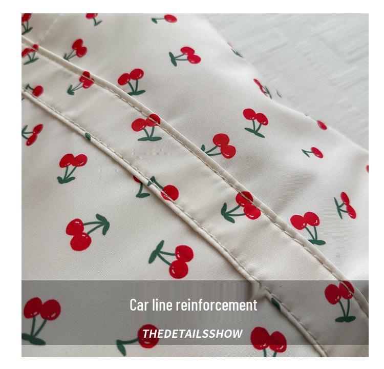 Стильная сумка-тоут с принтом вишни - Большая вместительная цветочная сумка через плечо для женщин, Коллекция Лето 2025