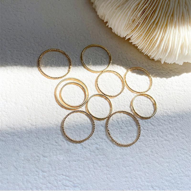 10 шт./компл., простое персонализированное ретро кольцо, кольцо на указательный палец, кольцо на хвост, креативное женское тонкое кольцо, ювелирное изделие