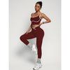 Womens High-Waisted Yoga Set With Push-Up Sports Bra Leggings Breathable Stretch Fitness Wear Gym Running Pilates